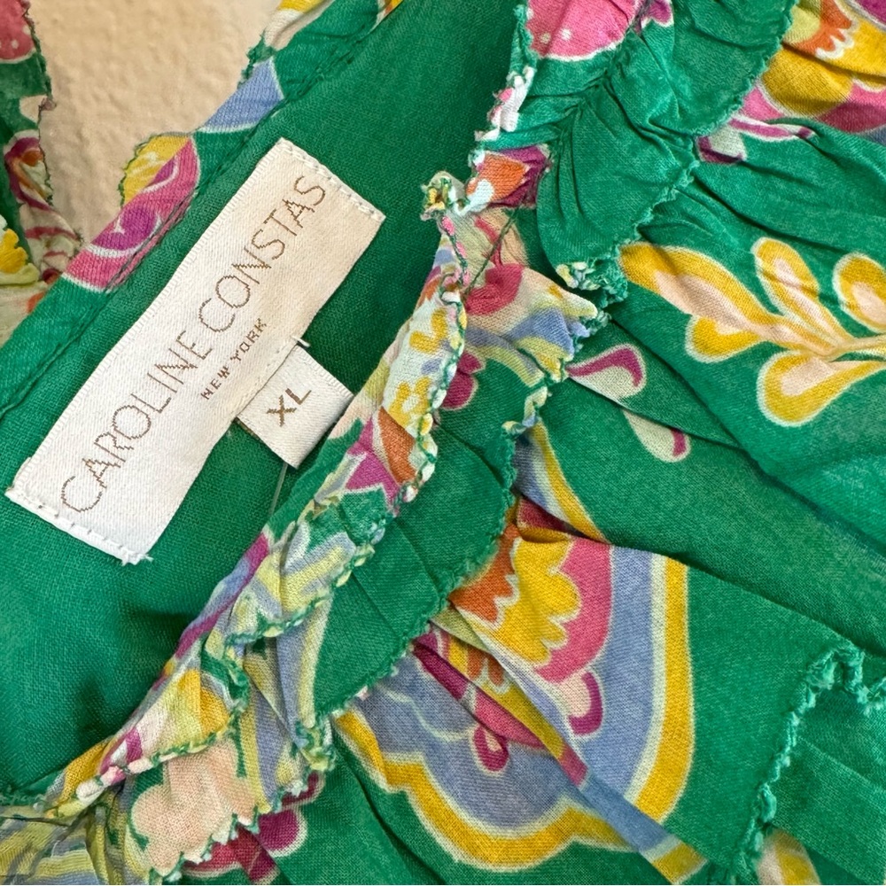 Caroline Constas Floral Tiered Maxi Dress 100% Cotton - Picture 5 of 14